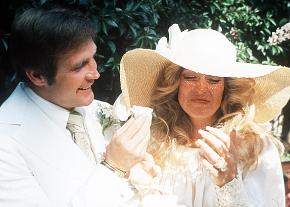 Lee Majors and Farrah Fawcett, 1973