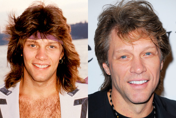 Jon Bon Jovi mullet photo 1982 red carpet now