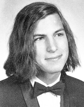 Steve Jobs high school yearbook photo young before famous tuxedo 1972 homestead high school