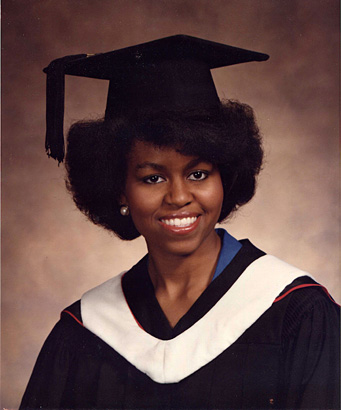 michelle obama young yearbook senior graduation 1981 photo