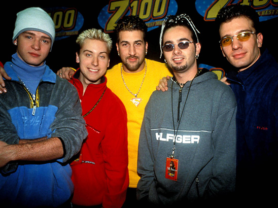 The guys of *NSync in concert in 1999