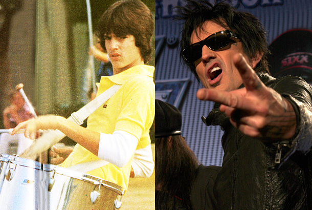 Tommy Lee Bass in high school and Tommy Lee in 2012