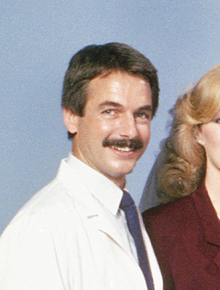 Mark Harmon as Dr. Bobby Caldwell on St. Elsewhere in 1983