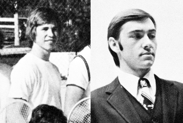 Val Kilmer in 1976 and Kevin Spacey in 1977 at Chatsworth High School, Los Angeles, CA